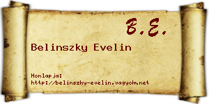 Belinszky Evelin névjegykártya